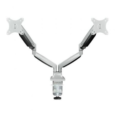 Soporte de Mesa para 2 Monitores TooQ DB3132TNR-S/ Giratorio/ Inclinable/ hasta 9kg