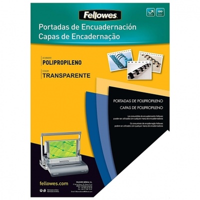 Portadas de Polipropileno Fellowes 54770/ A4/ 500 Micras/ 100 unidades/ Helado Claro