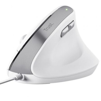 Ratón Vertical Trust Bayo II/ Hasta 2400 DPI/ Blanco