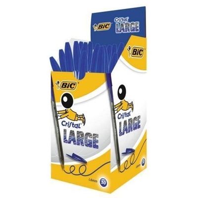 Caja de Bolígrafos de Tinta de Aceite Bic Cristal Large 880656/ 50 unidades/ Azules