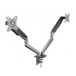 Soporte de Mesa para 2 Monitores TooQ DB4132TNR-G/ Giratorio/ Inclinable/ hasta 9kg