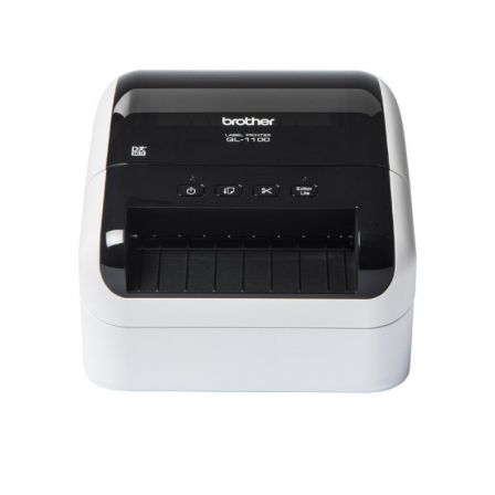 Impresora de Etiquetas Brother QL-1100/ Térmica/ Ancho etiqueta 103mm/ USB/ Blanca y Negra