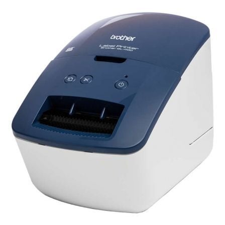 Impresora de Etiquetas Brother QL-600B/ Térmica/ Ancho etiqueta 62mm/ USB/ Azul y Blanca