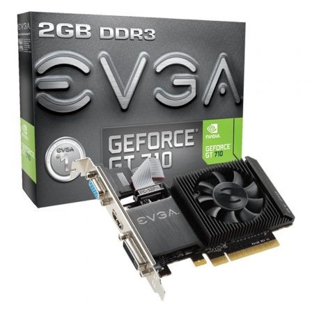 Tarjeta Gráfica EVGA GeForce GT 710/ 2GB DDR3/ Perfil Bajo