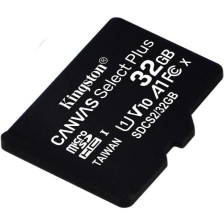 Tarjeta de Memoria Kingston CANVAS Select Plus 32GB microSD HC/ Clase 10/ 100MBs
