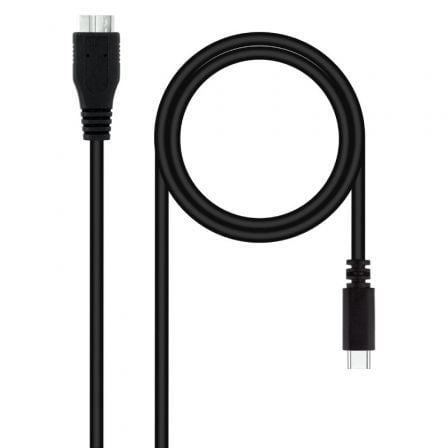 Cable USB 3.0 Nanocable 10.01.1201-BK/ USB Tipo-C Macho