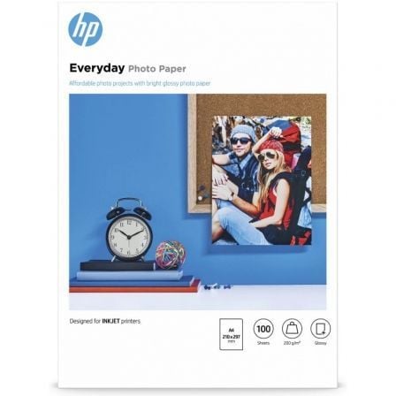 Papel Fotográfico HP Everyday Q2510A/ DIN A4/ 200g/ 100 Hojas