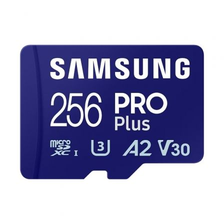 Tarjeta de Memoria Samsung PRO Plus 2023 256GB microSD XC/ Clase 10/ 180MBs