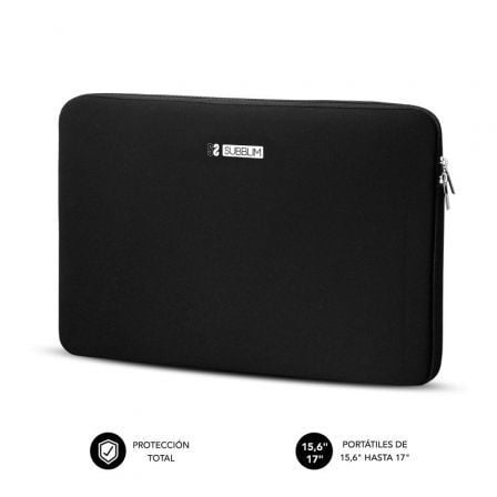 Funda Subblim Business Laptop Sleeve Neoprene para Portátiles 15.6'-17'/ Negra