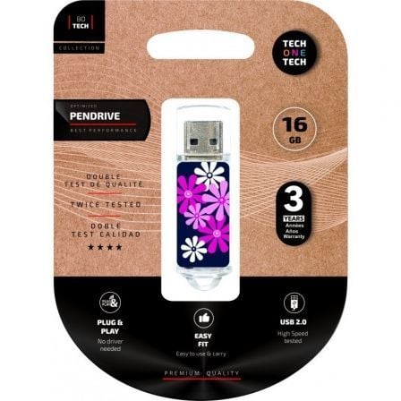 Pendrive 16GB Tech One Tech Flower Power USB 2.0