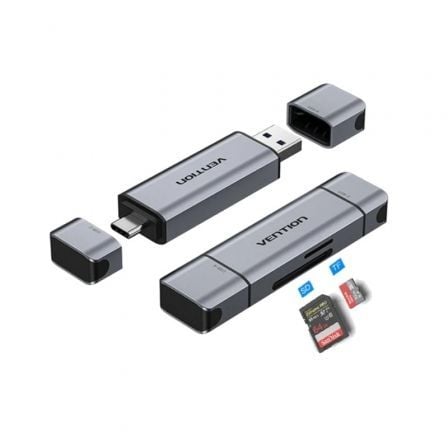 Lector de Tarjetas Externo Vention CLKB0/ USB 3.0 y USB Tipo-C
